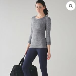 NWT Lululemon Swiftly Tech Long Sleeve Crew Sz 12 Slate/White